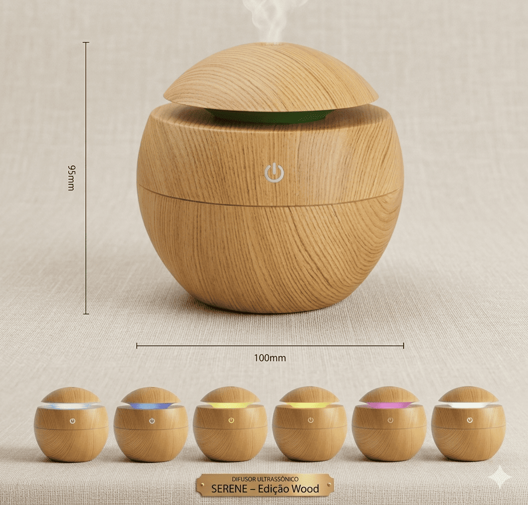 Difusor Ultrassônico Serene – Edição Wood