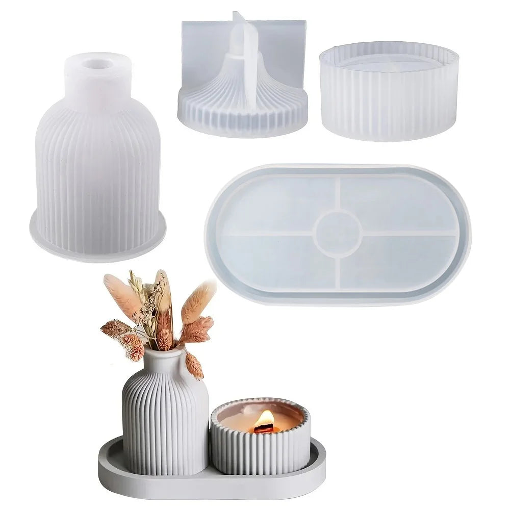 Molde de Silicone Trio Canelado